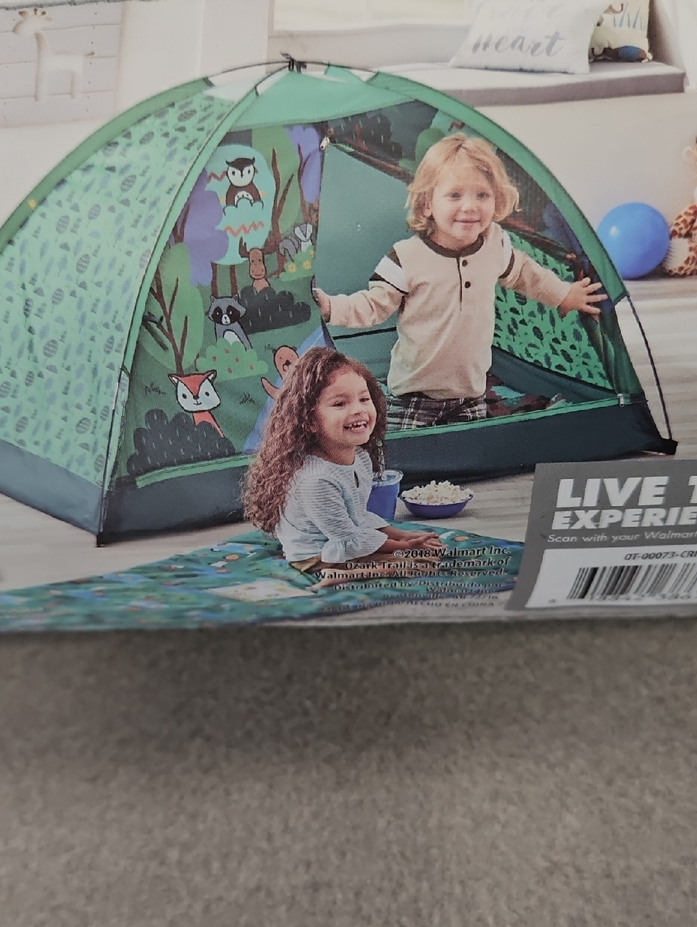 Kids Play Tent with Woodland Animal Print